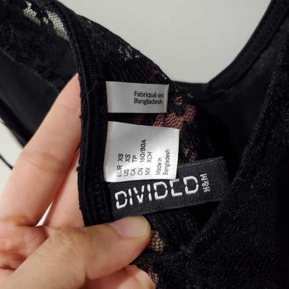 BNWOT black H&M divided lace skater fit and flare dress - Picture 7 of 7